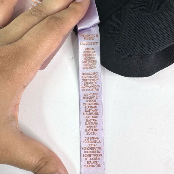 New! Savage Fenty Lingerie by Rihanna Full Coverage Polka Dot Black Bra SZ 46DD - Picture 6 of 7